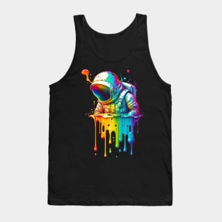 Melting Rainbow Astronaut Tank Top